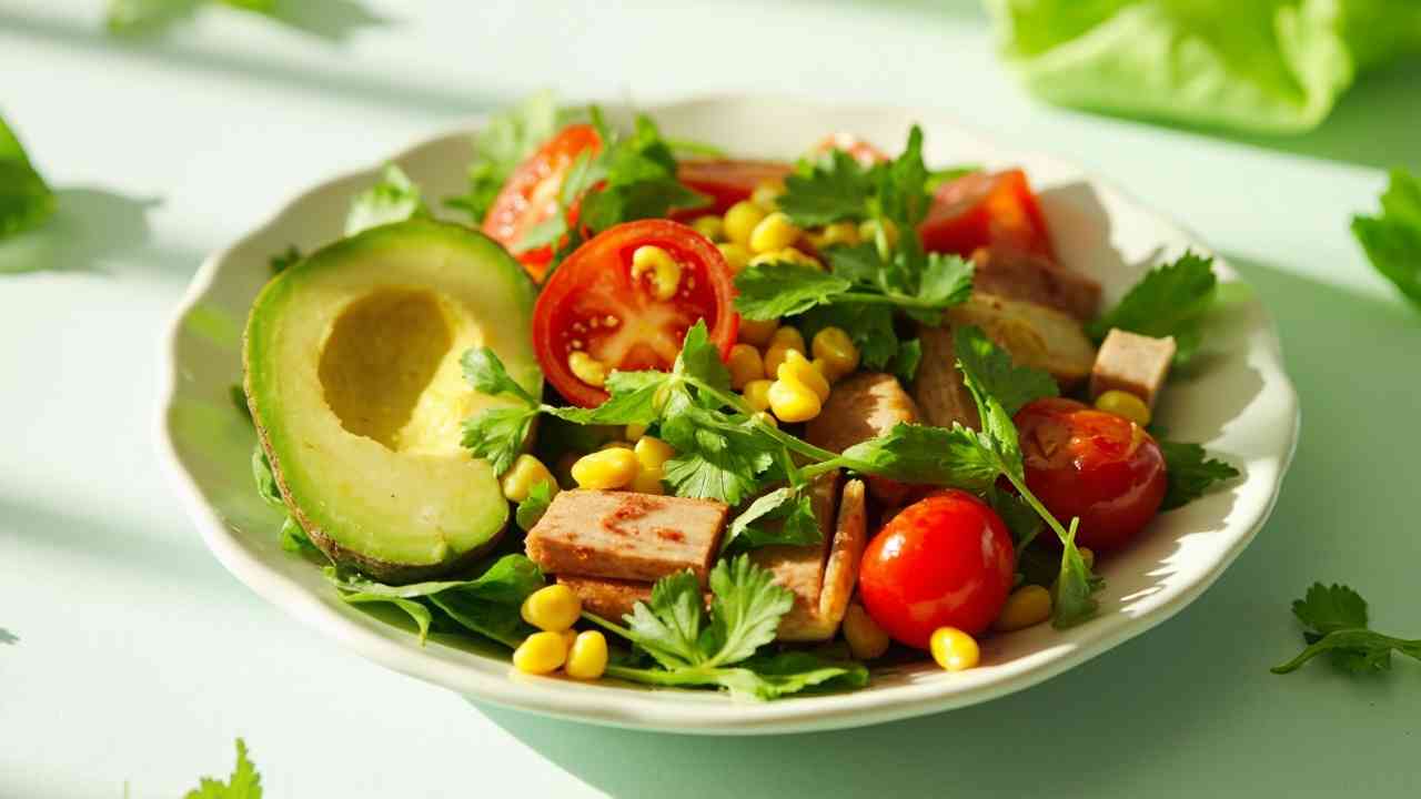 Ensalada colorida con ingredientes frescos